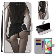 For Samsung Galaxy A71 5G Coloured Drawing Cross Texture Horizontal Flip PU Leather Case with Holder & Card Slots & Wallet & Lanyard(Miniskirt)