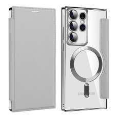 For Samsung Galaxy S22 Ultra 5G MagSafe Magnetic RFID Anti-theft Leather Phone Case(Grey)