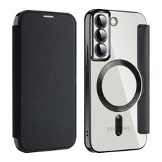 For Samsung Galaxy S22 5G MagSafe Magnetic RFID Anti-theft Leather Phone Case(Black) For Samsung Galaxy S22 5G MagSafe Magnetic RFID Anti-theft Leather Phone Case(Black)