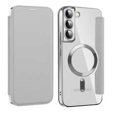 For Samsung Galaxy S22+ 5G MagSafe Magnetic RFID Anti-theft Leather Phone Case(Grey) For Samsung Galaxy S22+ 5G MagSafe Magnetic RFID Anti-theft Leather Phone Case(Grey)