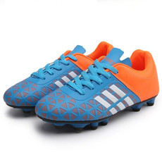 Comfortable and Lightweight PU Soccer Shoes for Children & Adult (Color:Blue Size:37)