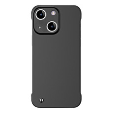 For iPhone 15 Frameless Metallic Paint Hybrid PC Phone Case(Matte Black)