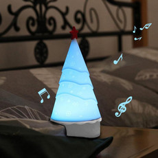 Silicone Night Light Christmas Tree with Music Holiday Decorative Lamp(Colorful Light)