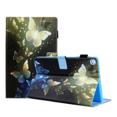 For Galaxy Tab S5e 10.5 T720 / T725 Colored Drawing Horizontal Flip PU Leather Case with Holder & Card Slots(Gold Butterfly)