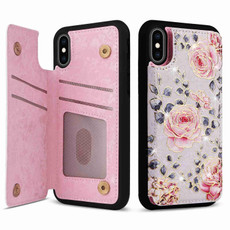 For iPhone XS / X Printed Double Buckle RFID Anti-theft Phone Case(Pastoral Rose) For iPhone XS / X Printed Double Buckle RFID Anti-theft Phone Case(Pastoral Rose)
