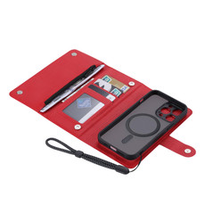 For iPhone 13 Pro ViLi GHB Series MagSafe Magnetic Zipper Leather Phone Case(Red)