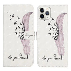 For iPhone 11 Pro Max Oil Embossed 3D Drawing Leather Phone Case(Feather)