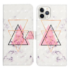 For iPhone 11 Pro Oil Embossed 3D Drawing Leather Phone Case(Triangular Marble)