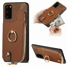For Samsung Galaxy S21 FE 5G Cross Leather Ring Vertical Zipper Wallet Back Phone Case(Brown) For Samsung Galaxy S21 FE 5G Cross Leather Ring Vertical Zipper Wallet Back Phone Case(Brown)