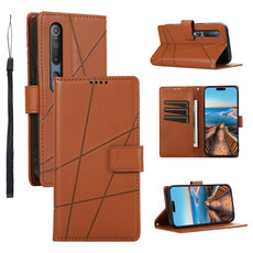 For Xiaomi Mi 10 PU Genuine Leather Texture Embossed Line Phone Case(Brown) For Xiaomi Mi 10 PU Genuine Leather Texture Embossed Line Phone Case(Brown)