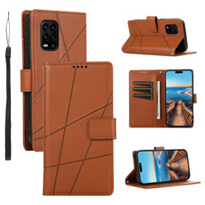 For Xiaomi Mi 10 Lite PU Genuine Leather Texture Embossed Line Phone Case(Brown) For Xiaomi Mi 10 Lite PU Genuine Leather Texture Embossed Line Phone Case(Brown)