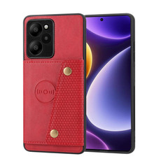 For Xiaomi Redmi Note 12R /Redmi 12 5G Double Buckle Card Slots Magnetic Phone Case(Red) For Xiaomi Redmi Note 12R /Redmi 12 5G Double Buckle Card Slots Magnetic Phone Case(Red)