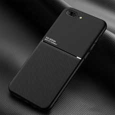 Classic Tilt Strip Grain Magnetic Shockproof PC + TPU Case For iPhone 8 Plus / 7 Plus(Black)