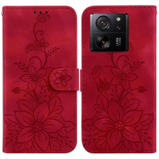For Xiaomi 13T / 13T Pro / Redmi K60 Ultra Lily Embossed Leather Phone Case(Red) For Xiaomi 13T / 13T Pro / Redmi K60 Ultra Lily Embossed Leather Phone Case(Red)