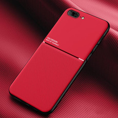 Classic Tilt Strip Grain Magnetic Shockproof PC + TPU Case For iPhone 8 Plus / 7 Plus(Red)