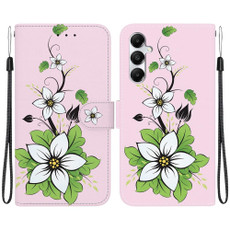 For Samsung Galaxy A05s Crystal Texture Colored Drawing Leather Phone Case(Lily)