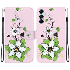 For Samsung Galaxy A15 Crystal Texture Colored Drawing Leather Phone Case(Lily)