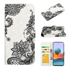 For Xiaomi Redmi Note 10 Pro Oil Embossed 3D Drawing Leather Phone Case(Lace Flower)