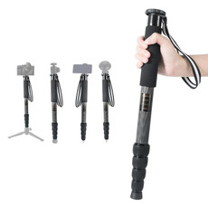 BEXIN P285-C Portable Travel Outdoor DSLR Camera Carbon Fiber Monopod Holder (Black)