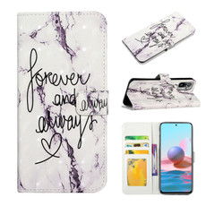 For Xiaomi Redmi Note 10 Oil Embossed 3D Drawing Leather Phone Case(Words Marble)