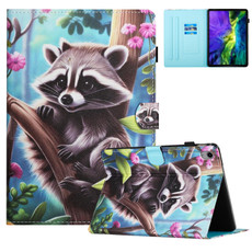 For iPad 10th Gen 10.9 2022 Colored Drawing Stitching Leather Tablet Smart Case(Raccoon)