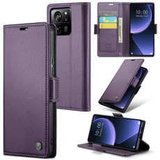 For Xiaomi 13T/13T Pro CaseMe 023 Butterfly Buckle Litchi Texture RFID Anti-theft Leather Phone Case(Pearly Purple)