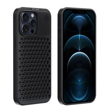 For iPhone 12 Pro Max R-JUST RJ58 Aromatherapy Metal Cooling Phone Case(Black)