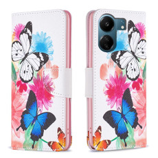 For Xiaomi Redmi 13C Colored Drawing Pattern Leather Phone Case(Butterflies) For Xiaomi Redmi 13C Colored Drawing Pattern Leather Phone Case(Butterflies)