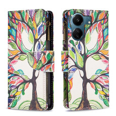 For Xiaomi Redmi 13C Colored Drawing Pattern Zipper Leather Phone Case(Big Tree) For Xiaomi Redmi 13C Colored Drawing Pattern Zipper Leather Phone Case(Big Tree)
