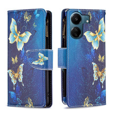 For Xiaomi Redmi 13C Colored Drawing Pattern Zipper Leather Phone Case(Big Butterfly) For Xiaomi Redmi 13C Colored Drawing Pattern Zipper Leather Phone Case(Big Butterfly)