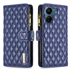 For Xiaomi Redmi 13C Diamond Lattice Zipper Wallet Leather Flip Phone Case(Blue) For Xiaomi Redmi 13C Diamond Lattice Zipper Wallet Leather Flip Phone Case(Blue)