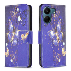For Xiaomi Redmi 13C Colored Drawing Pattern Leather Phone Case(Purple Butterfly) For Xiaomi Redmi 13C Colored Drawing Pattern Leather Phone Case(Purple Butterfly)