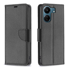 For Xiaomi Redmi 13C Litchi Texture Pure Color Leather Phone Case(Black)