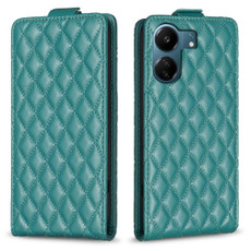 For Xiaomi Redmi 13C Diamond Lattice Vertical Flip Leather Phone Case(Green)