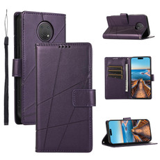 For Nokia G10 PU Genuine Leather Texture Embossed Line Phone Case(Purple)