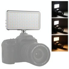 LED011S Pocket 180 LEDs Professional Vlogging Photography Video & Photo Studio Light with OLED Display & Cold Shoe Adapter Mount for Canon / Nikon DSLR Cameras