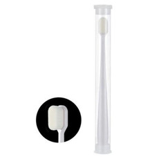Nano Silk Soft Bristle Toothbrush Independent Packing Portable Couple Toothbrush, Style: White Flat-head