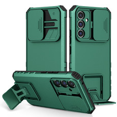 For Samsung Galaxy A54 5G Stereoscopic Holder Sliding Camshield Phone Case(Green)