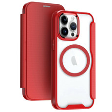 For iPhone 12 Pro MagSafe RFID Blocking Adsorption Flip Leather Phone Case(Red)