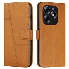 For itel S23+ Stitching Calf Texture Buckle Leather Phone Case(Yellow)