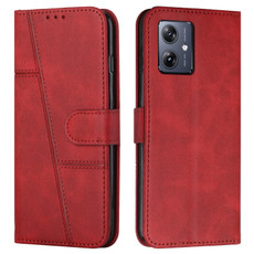 For Motorola Moto G54 Stitching Calf Texture Buckle Leather Phone Case(Red) For Motorola Moto G54 Stitching Calf Texture Buckle Leather Phone Case(Red)