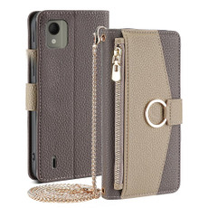For Nokia C110 4G Crossbody Litchi Texture Leather Phone Case(Grey)