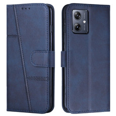 For Motorola Moto G54 Stitching Calf Texture Buckle Leather Phone Case(Blue) For Motorola Moto G54 Stitching Calf Texture Buckle Leather Phone Case(Blue)