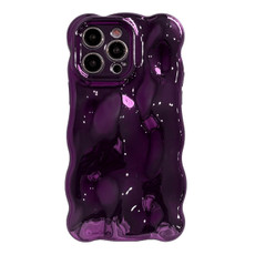 For iPhone 14 Pro Max Wave Bubbles TPU Phone Case(Painted Purple)