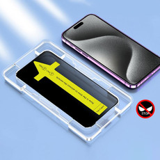 For iPhone 15 Pro Max / 15 Plus Anti-peeping Fast Attach Dust-proof Anti-static Tempered Glass Film