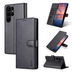 For Samsung Galaxy S24 Ultra 5G AZNS Skin Feel Calf Texture Flip Leather Phone Case(Black)