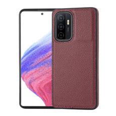 For Samsung Galaxy A32 4G Litchi Pattern Stitched Side-mounted Phone Case(Dark Red)