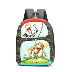Kindergarten Cartoon School Bag 3D Hard Shell Children Shoulder Backpacks(Monkey)