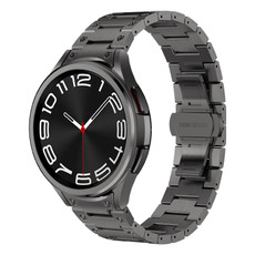 For Samsung Galaxy Watch 5 Pro Dual Circle Curved Connection Stainless Steel Watch Band(Gray)