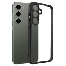 For Samsung Galaxy S24+ 5G Frosted TPU + Transparent PC Phone Case(Black)